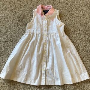 Chaps White denim girls dress, size 4/4T